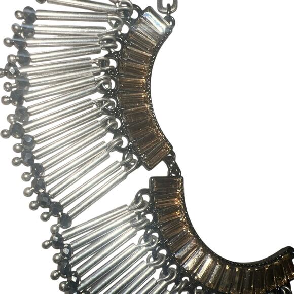 Vtg Stella & Dot Twilight Fringe Necklace old money feminine green Workwear Boho - Picture 11 of 14